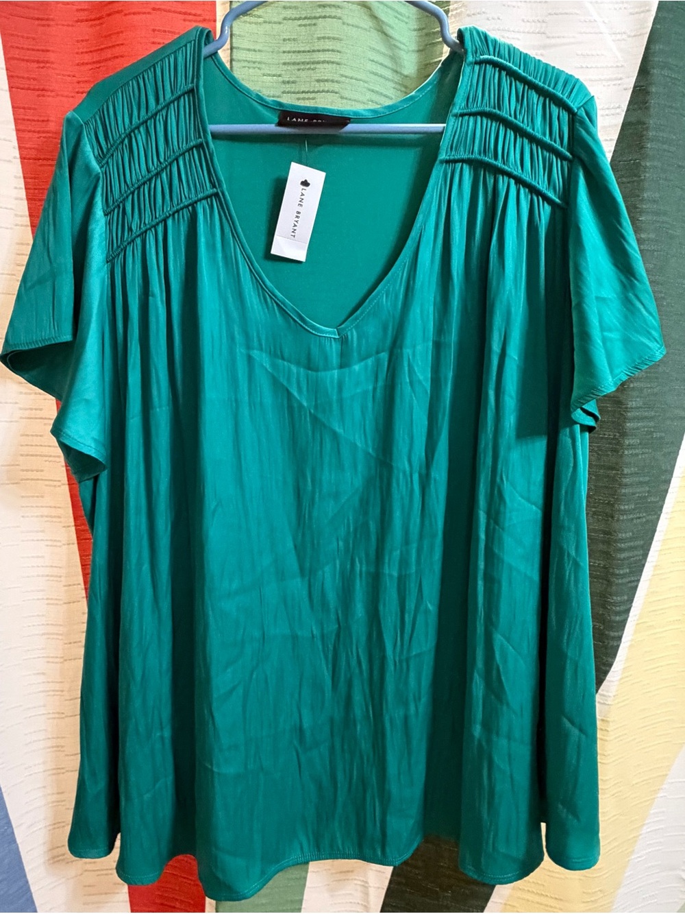 Lane Bryant Emerald Green Dressy Blouse